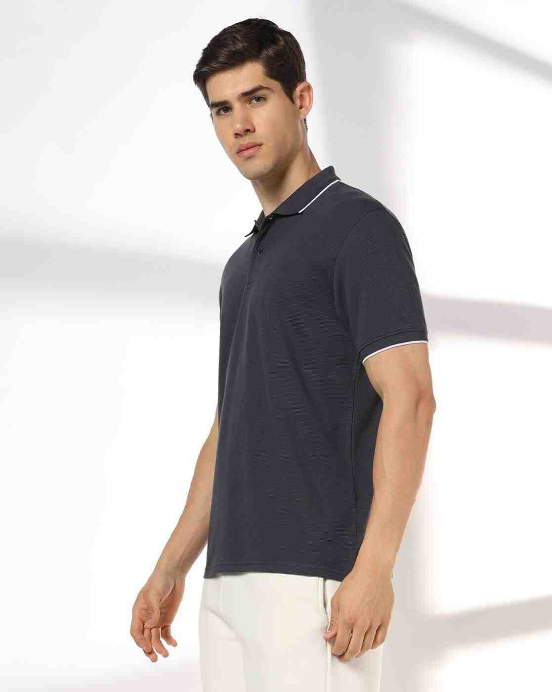 Teamspirit | Men Core Patterned Tipping Collar Polo T-Shirt|1