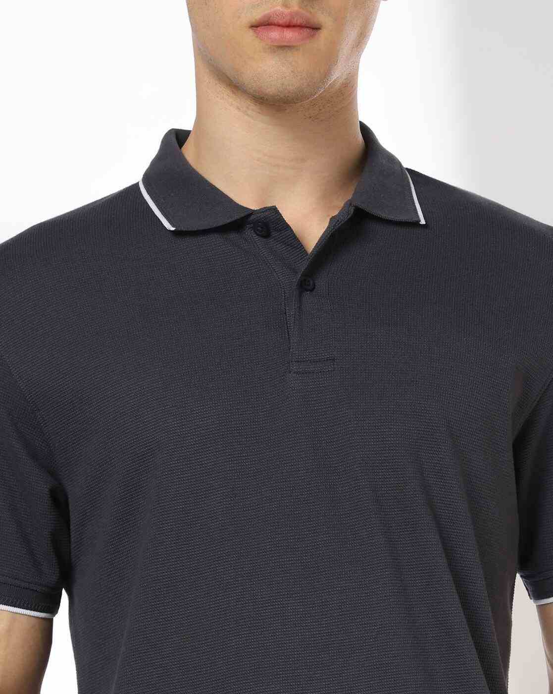 Teamspirit | Men Core Patterned Tipping Collar Polo T-Shirt|3