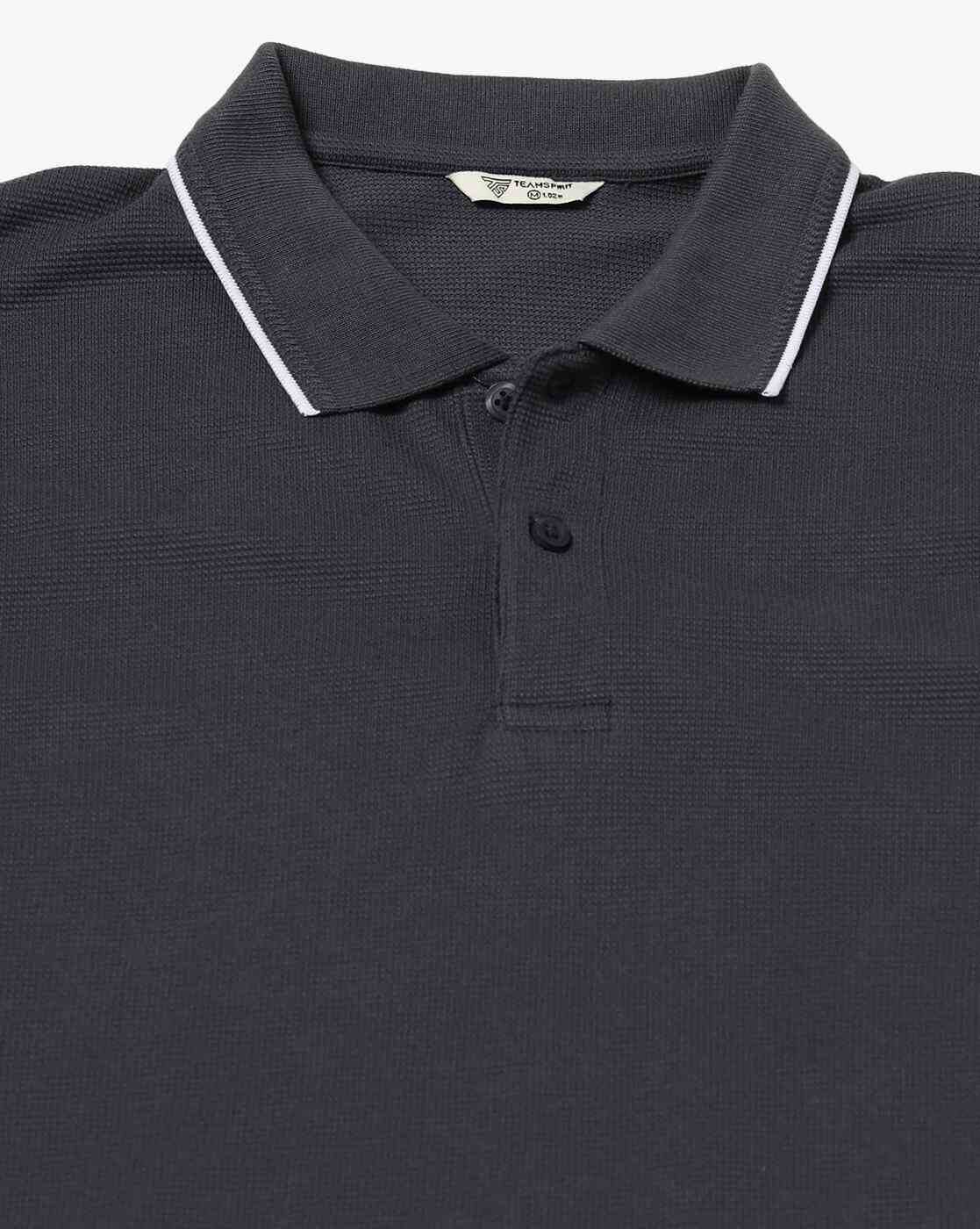 Teamspirit | Men Core Patterned Tipping Collar Polo T-Shirt|4