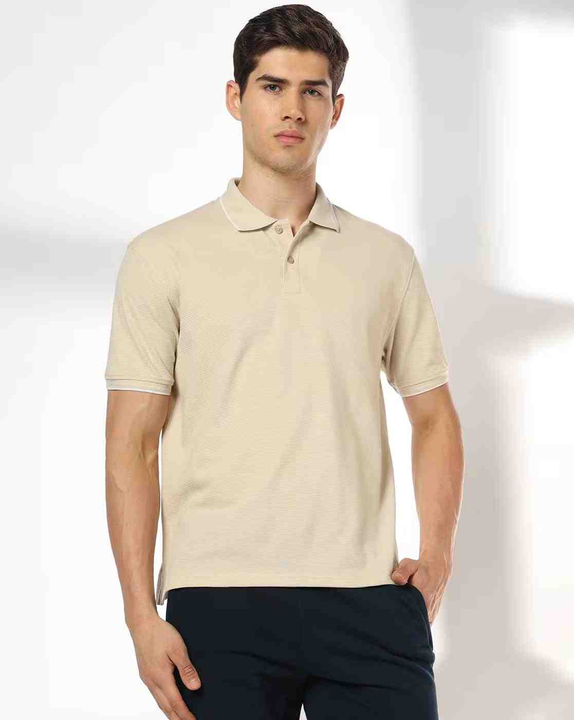 Men Core Patterned Tipping Collar Polo T-Shirt