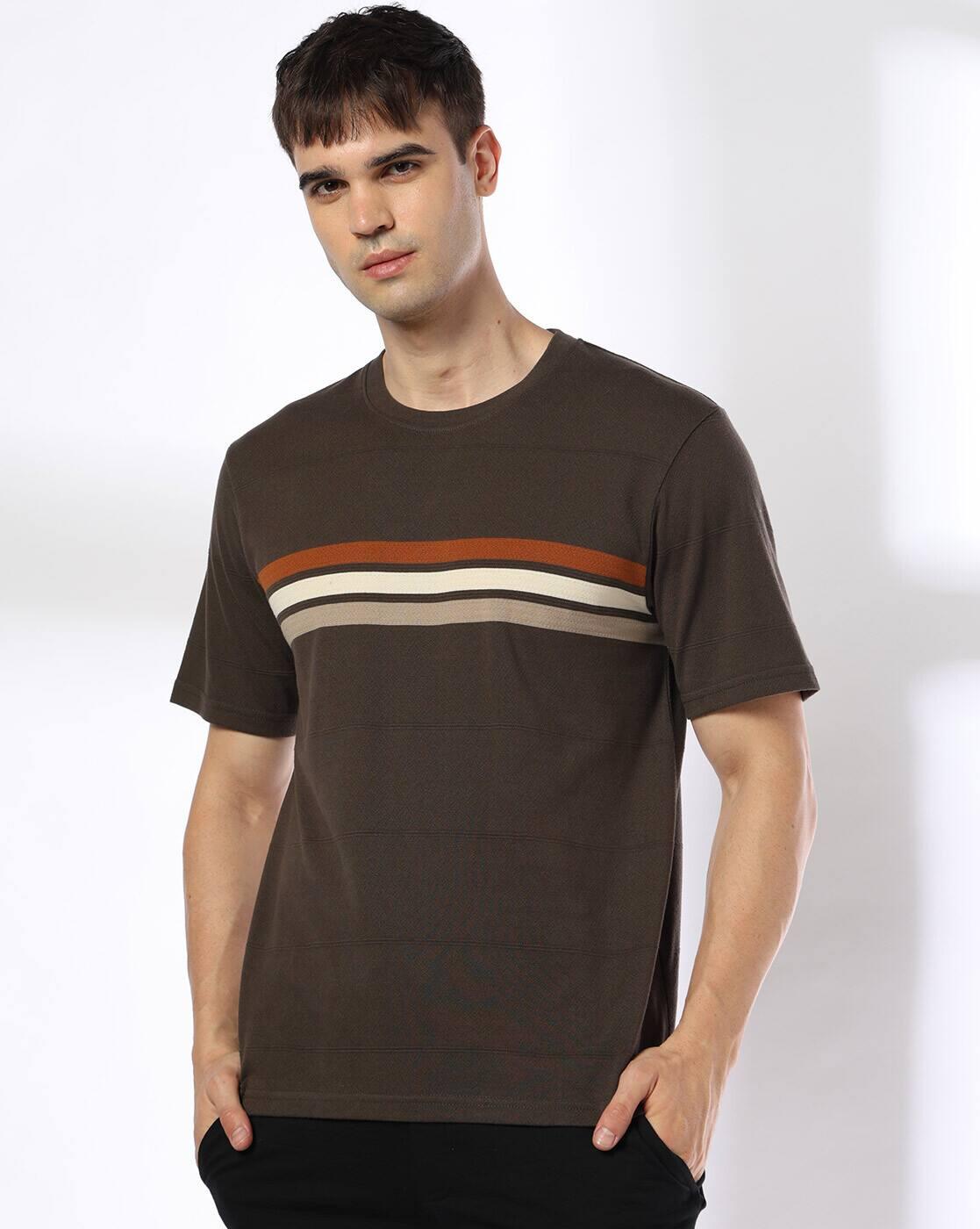 Teamspirit | Men Striped Regular Fit Crew-Neck T-Shirt|0