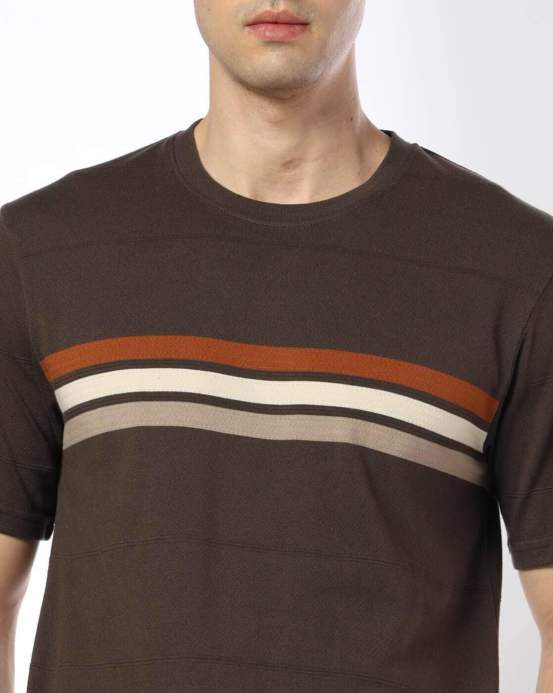Teamspirit | Men Striped Regular Fit Crew-Neck T-Shirt|3