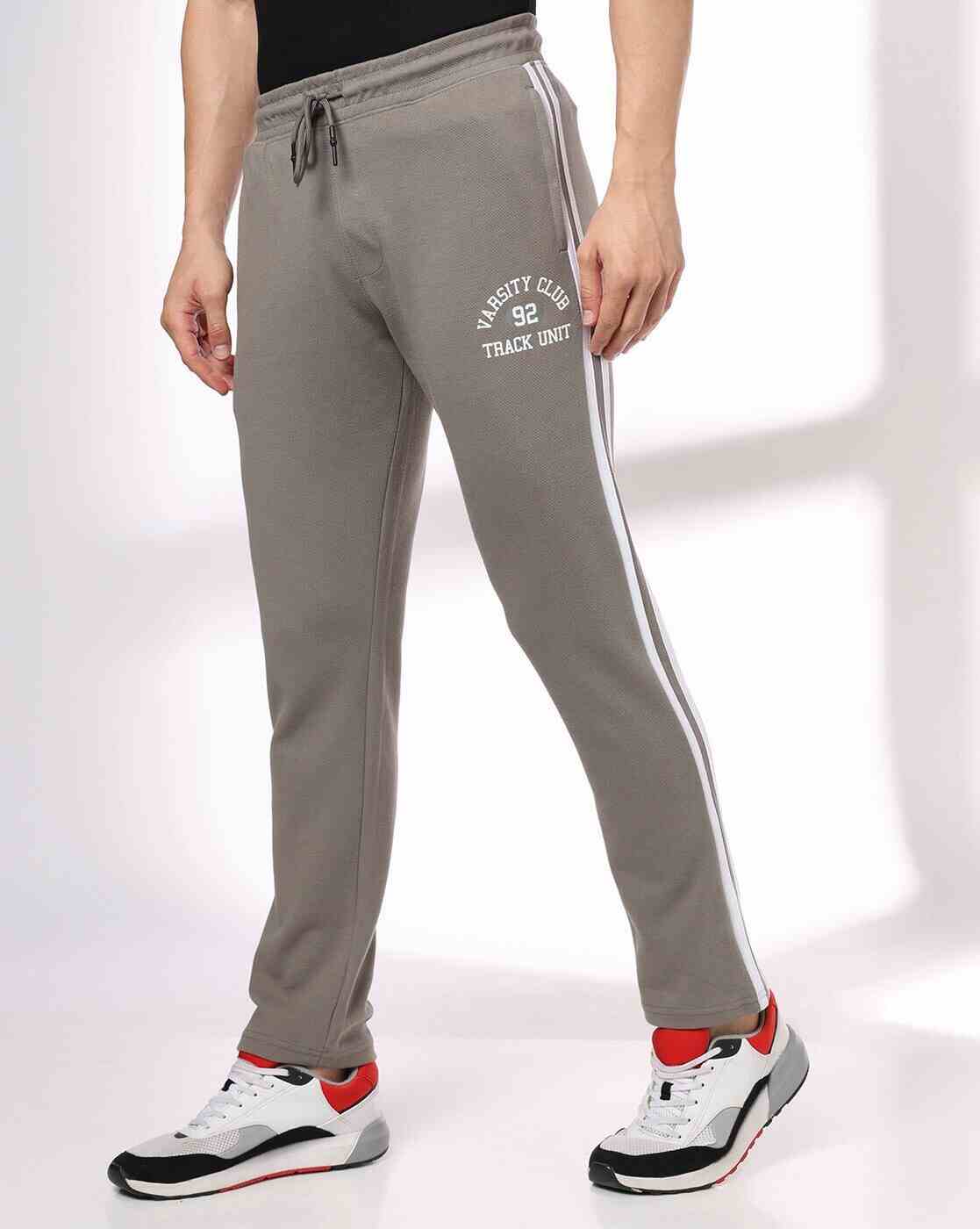 Men Straight Track Pants with Contrast Tipping