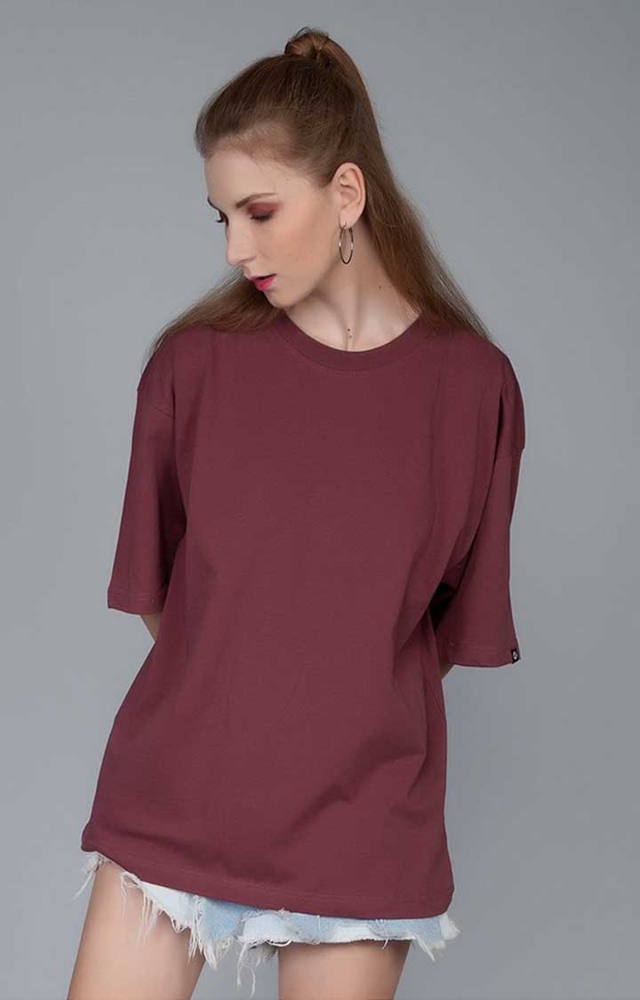Solid Women's Oversized T-Shirt - Mauve Taupe