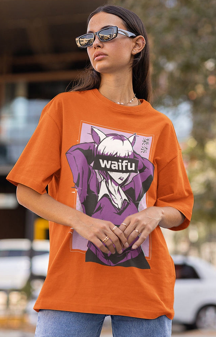 PRONK | Waifu Women's Oversized Printed T-Shirt