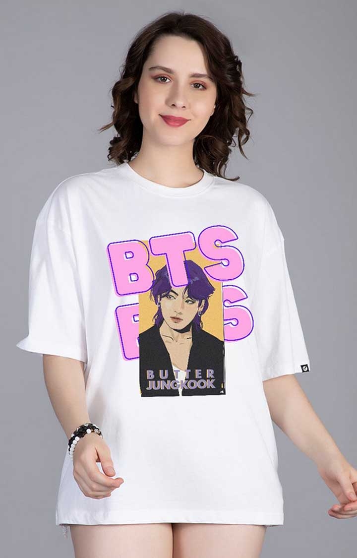 PRONK | Butter Jungkook Women's Oversized Printed T Shirt