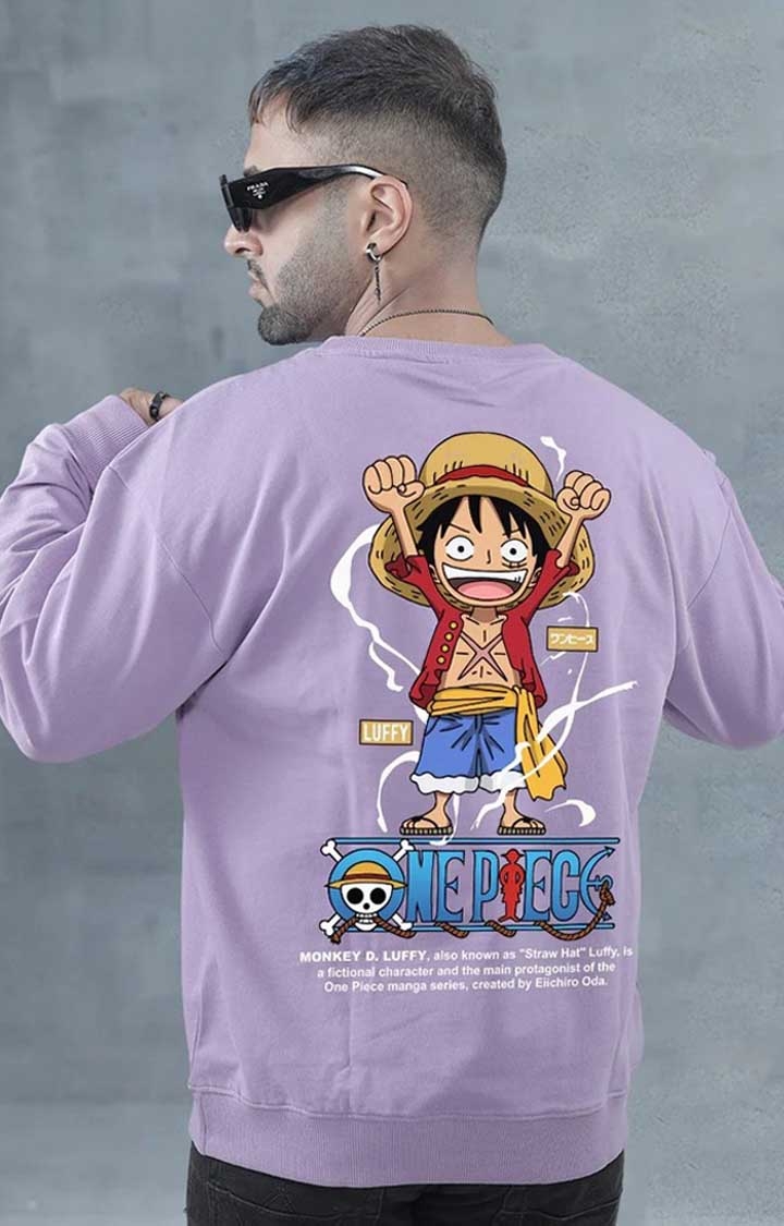 Luffy One Piece Women's Drop Shoulder Premiun Terry Sweatshirt