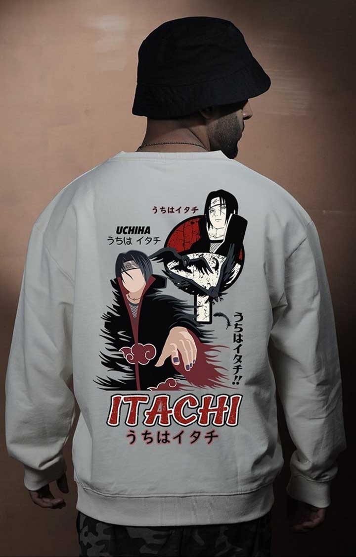 PRONK | Uchiha Itachi Men's Off White Sweatshirt