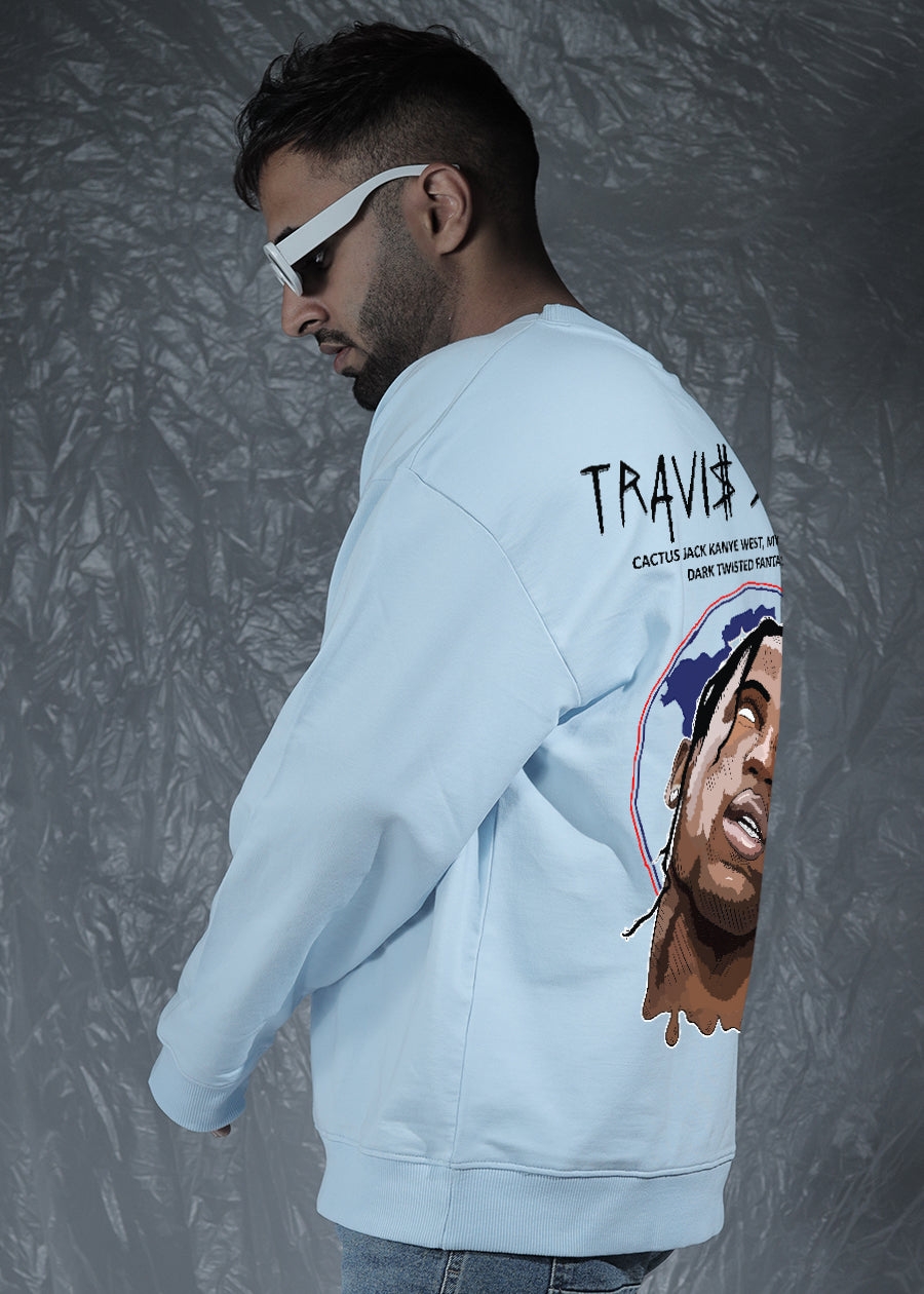 PRONK | Travis Scott Men's Drop Shoulder Premiun Terry Sweatshirt