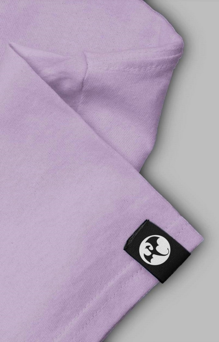 Women's Solid Lilac Crop T-shirt