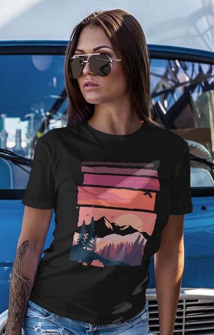PRONK | Sun Tree Birds Women's Half Sleeve T Shirt 1