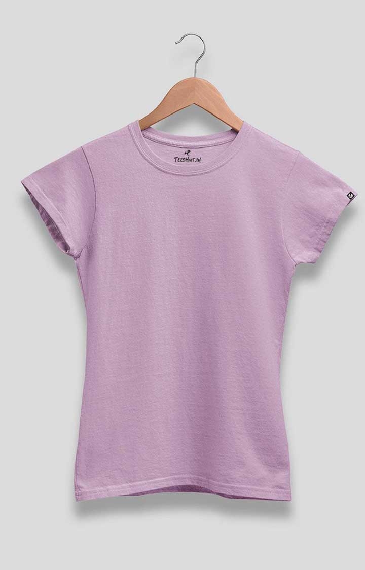Solid Women's Half Sleeve Crop Top - Lilac