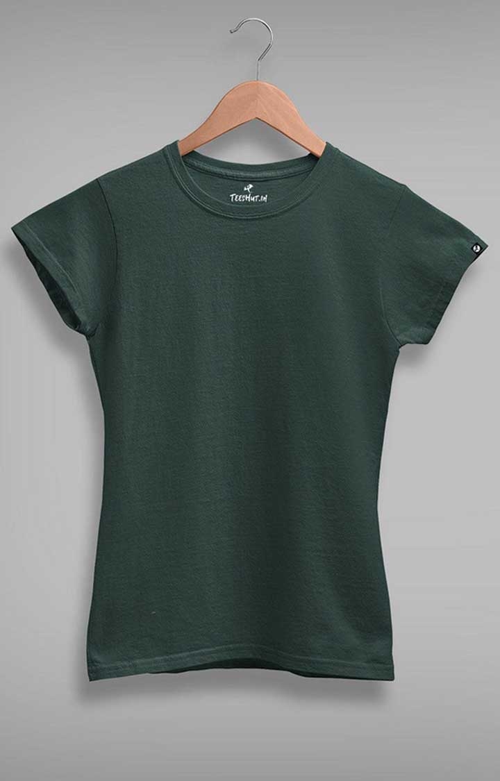 Solid Women's Half Sleeve T-Shirt - Moss Green