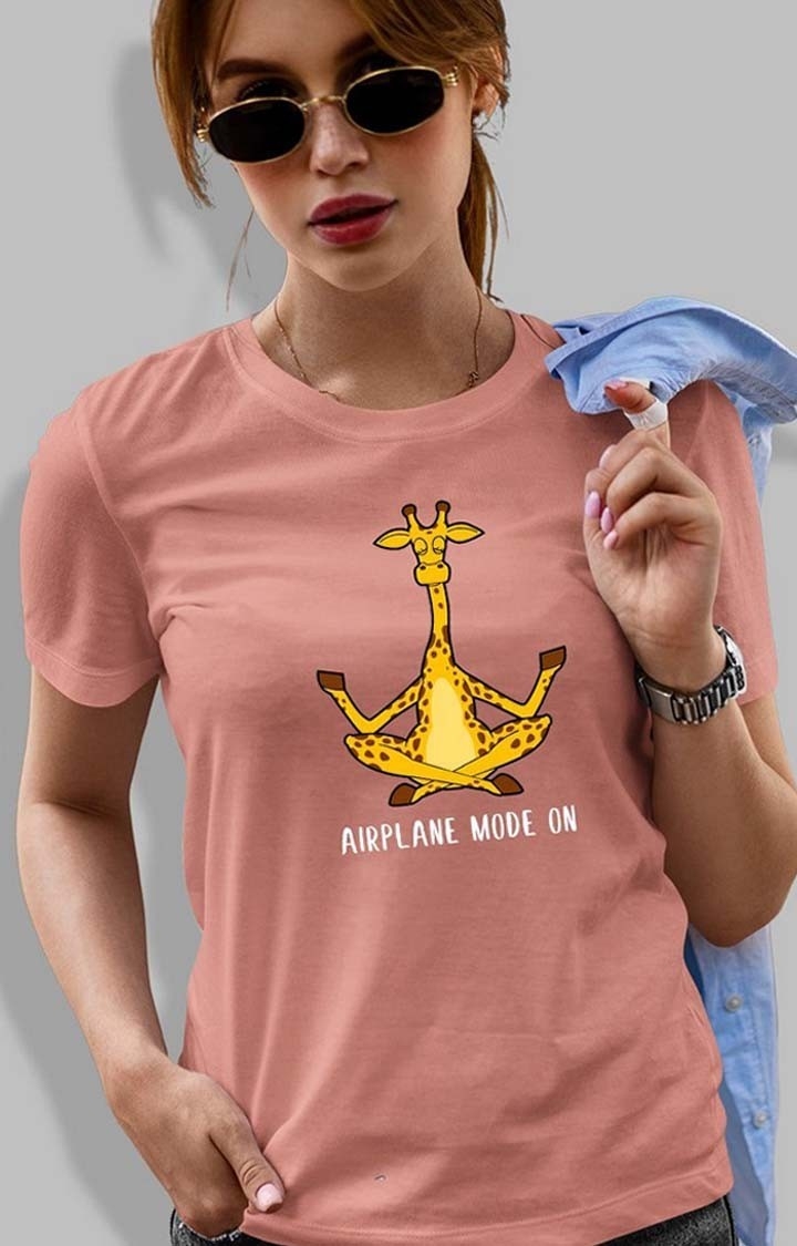 PRONK | Airplane Mode On Women's half sleeve T-shirt
