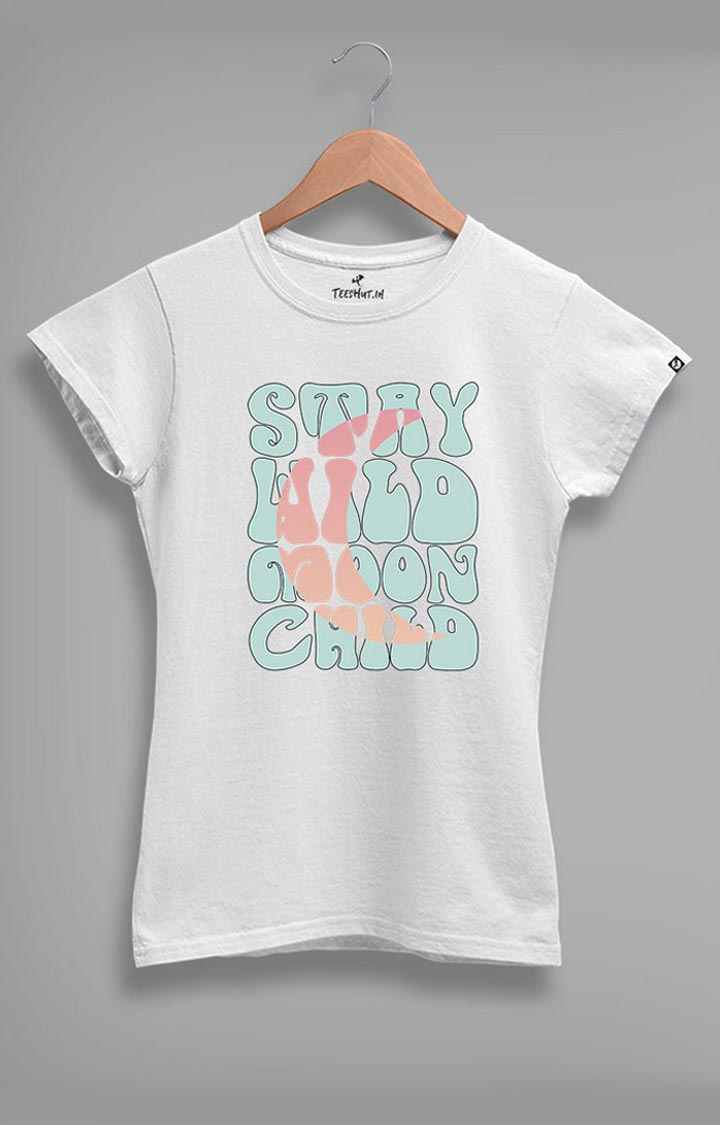 Women's Moon Child Half Sleeve T-Shirt