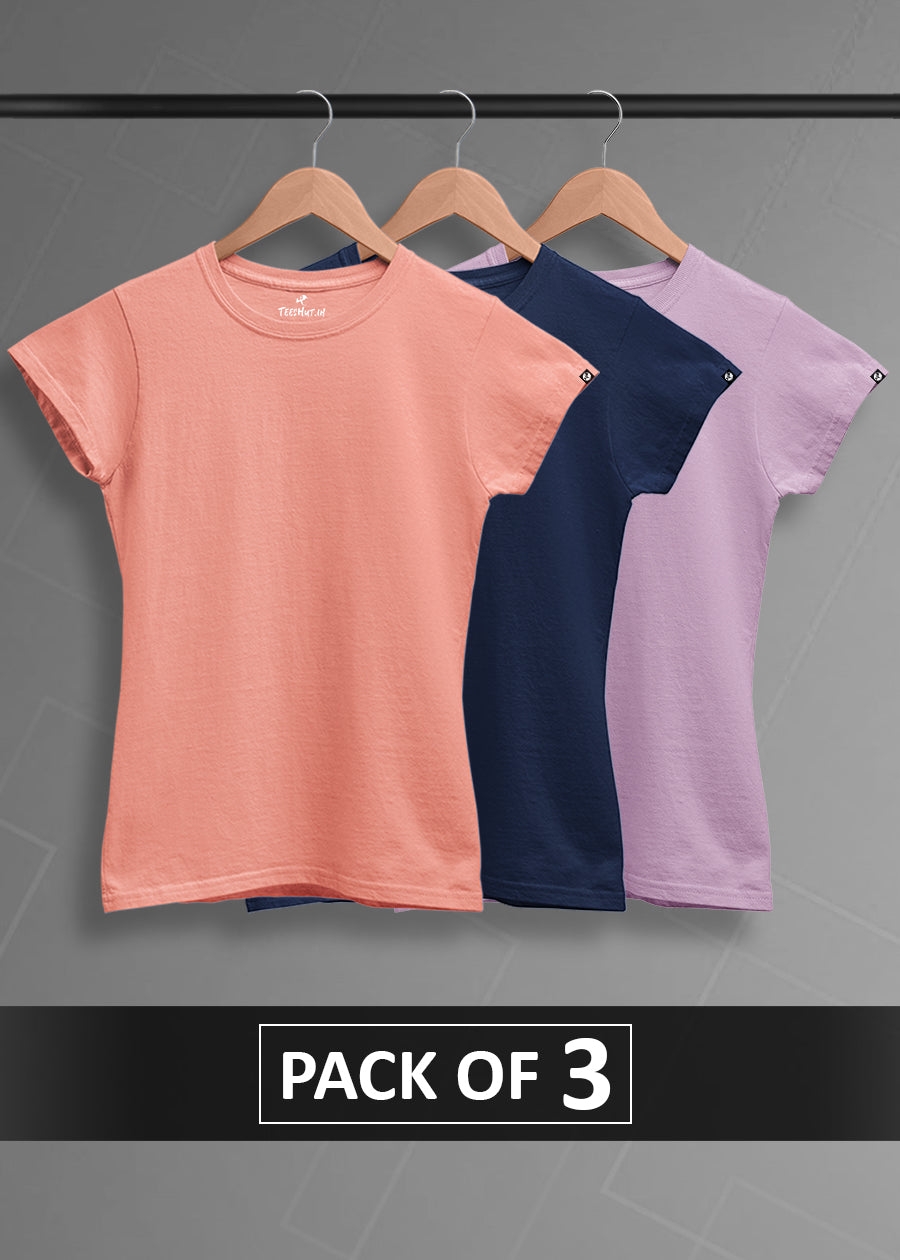 Solid Half Sleeve T-Shirt Men's Combo - Pack of 3