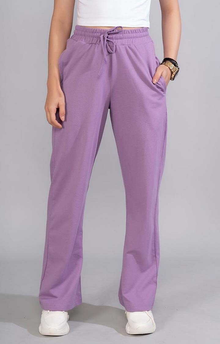 Women's All In Motion French Terry Tapered Pants Sweatpants Lilac Purple XL  16 