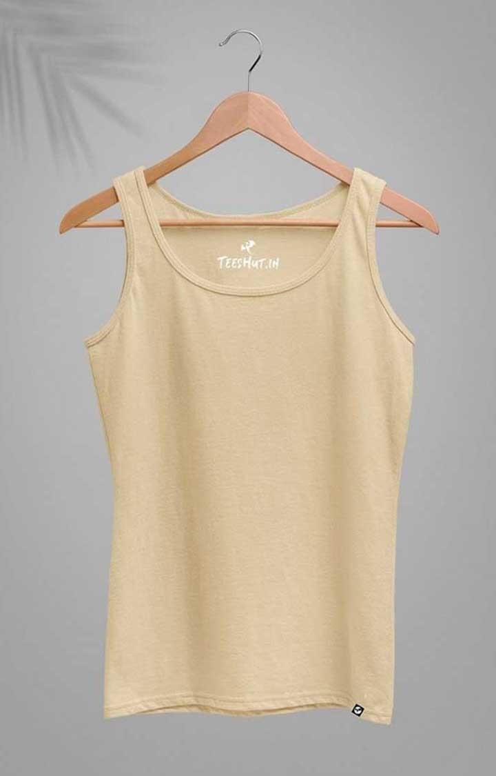 Solid Women's Tank Top - Beige