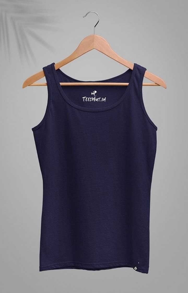 Women's Solid Classic Blue Tank Top