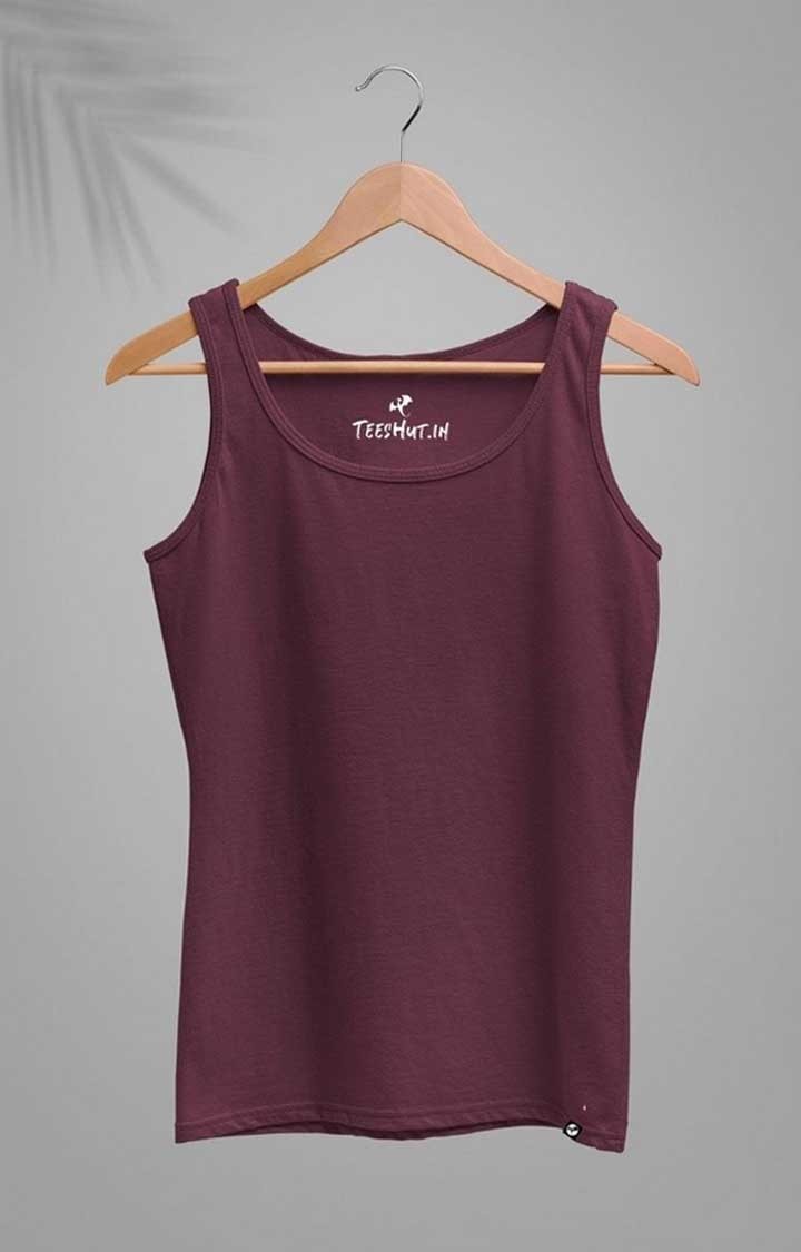 Women's  Soild Wine Tank Top