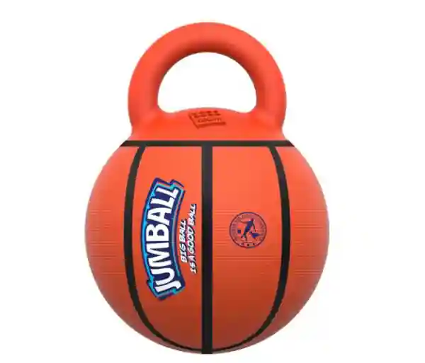 GiGwi Jumball Basket Ball With Rubber Handle (Orange) Dog Toy