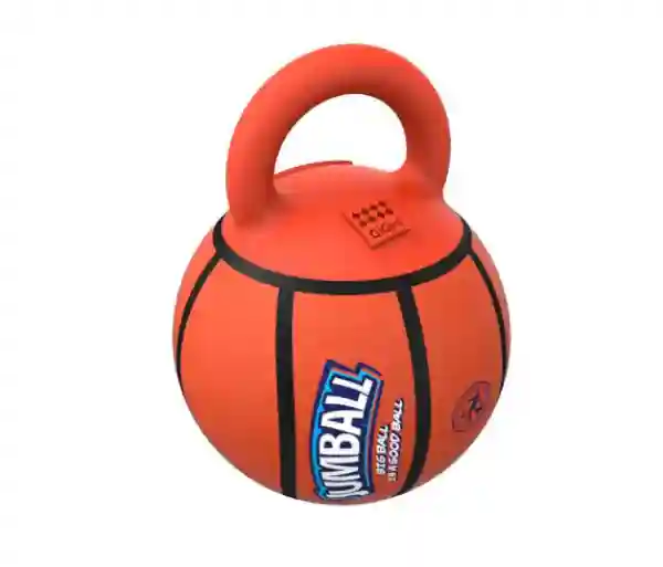 GiGwi Jumball Basket Ball With Rubber Handle (Orange) Dog Toy