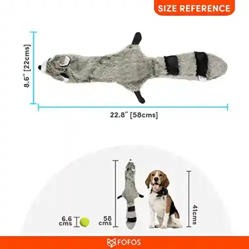 Barkbutler Fofos Skinneez Raccoon Toy for Dogs