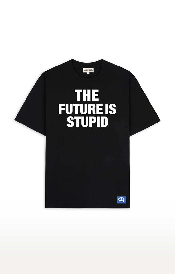 Halo Effect | Men's Black Cotton The Future Is Regular T-Shirts