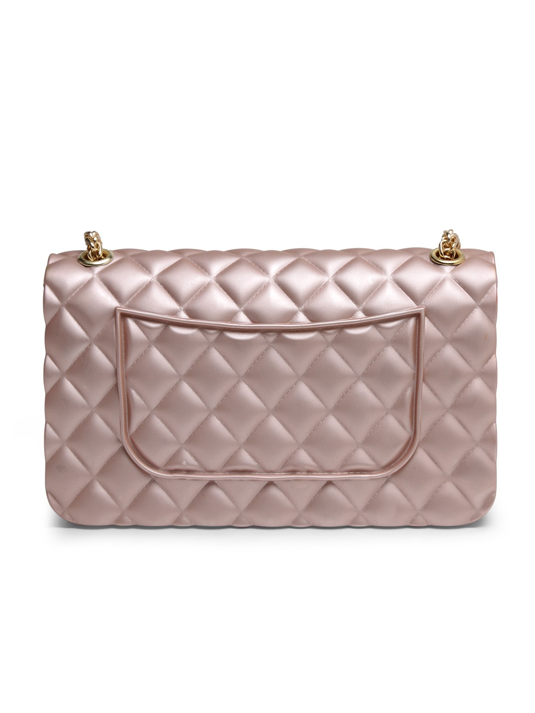 The Haul Factory Nesta Rubber Rose Gold Checkered Patterned Shoulder Sling Bag with Designer Scarf For Women