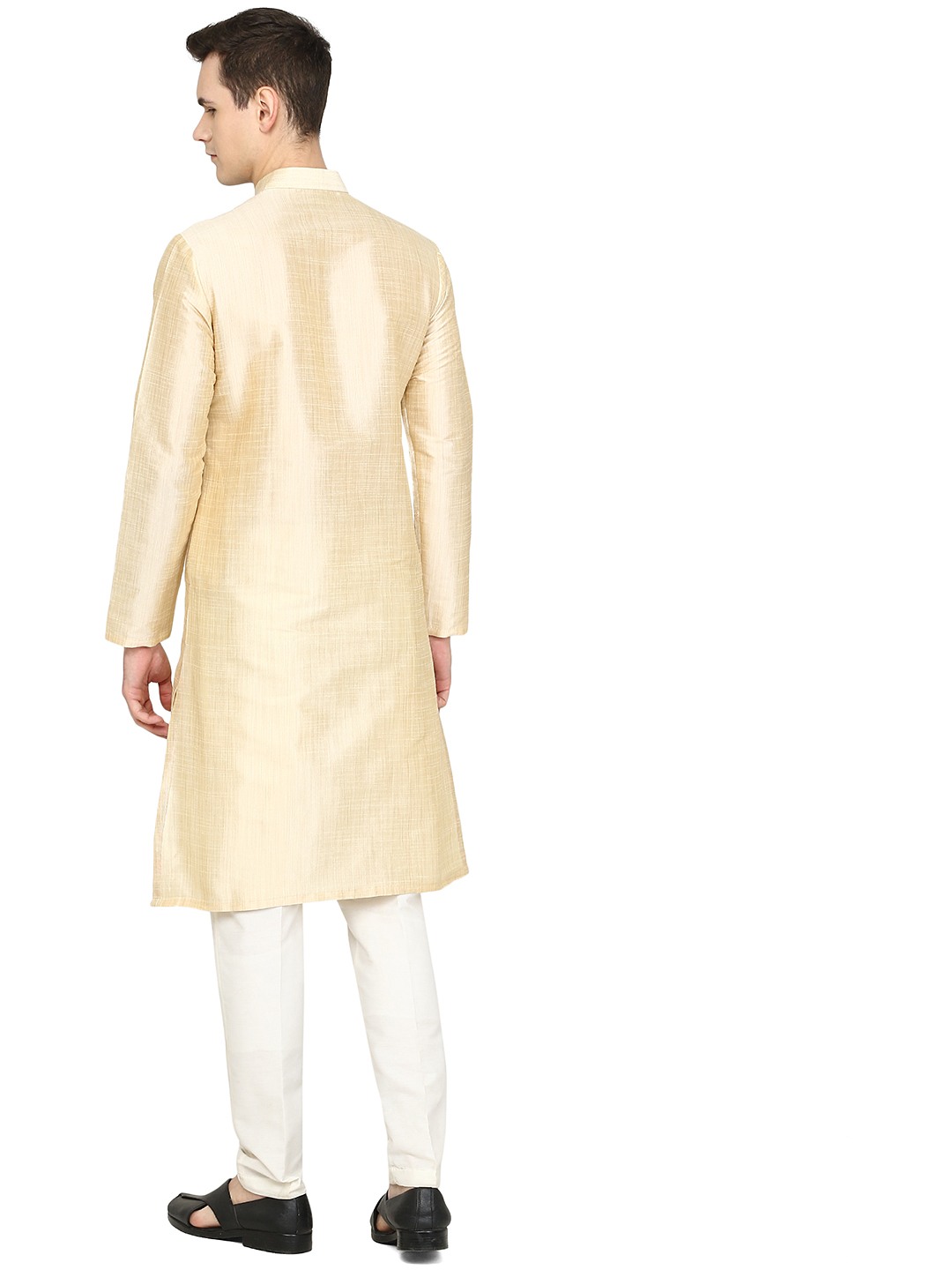 Golden Beige Solid Kurta