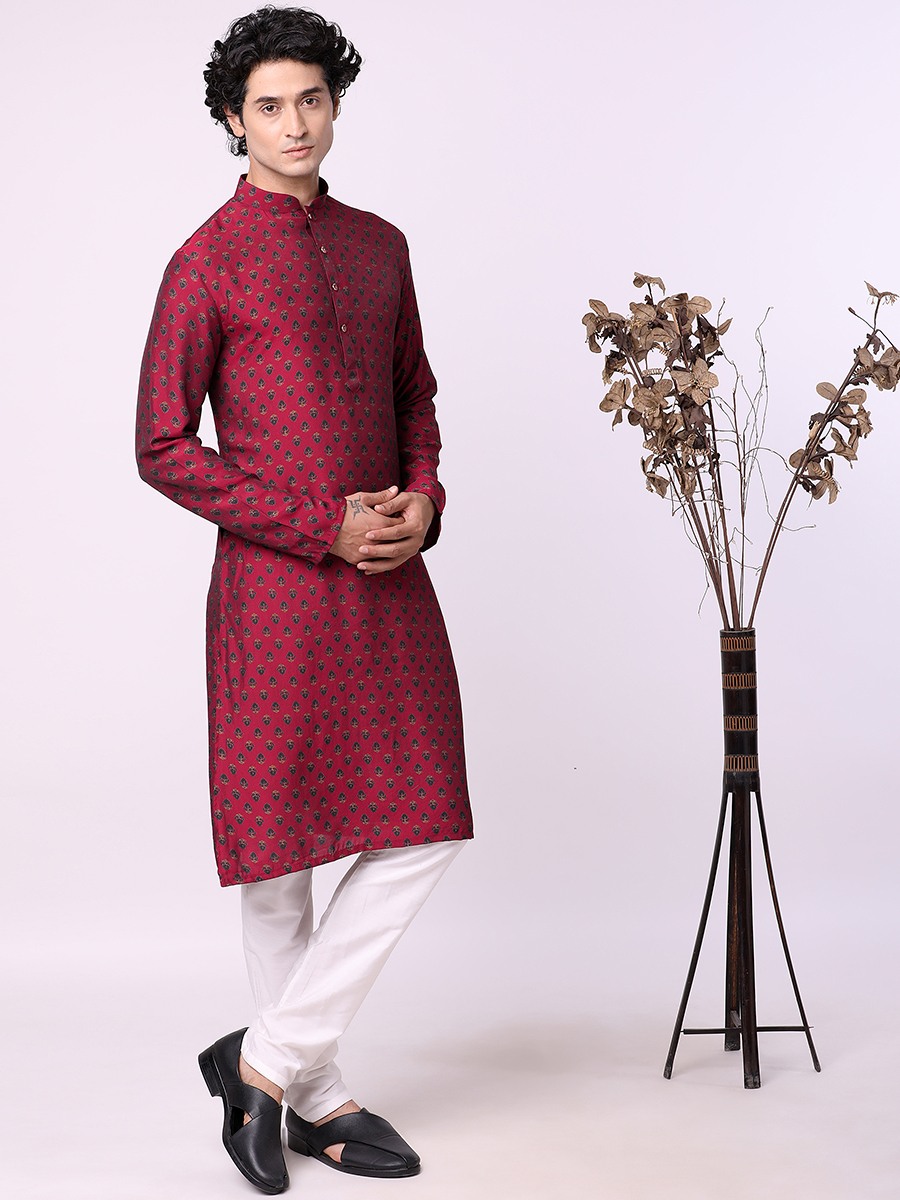 Cherry colour best sale kurta pajama