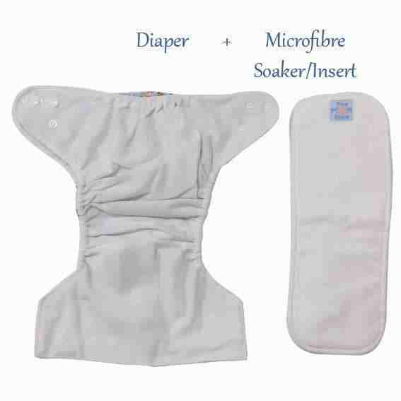 The Mom Store Rainbow Dash Re-Usable Cloth Diaper - White