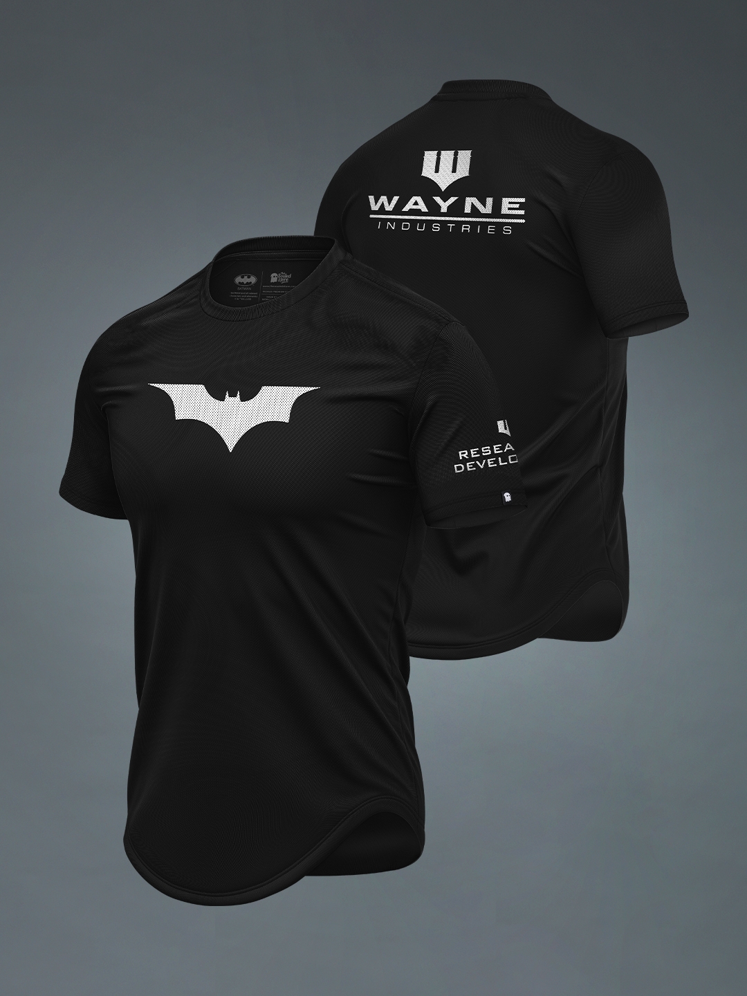 The Souled Store | Men's Batman: Wayne Industries Drop Cut T-Shirt