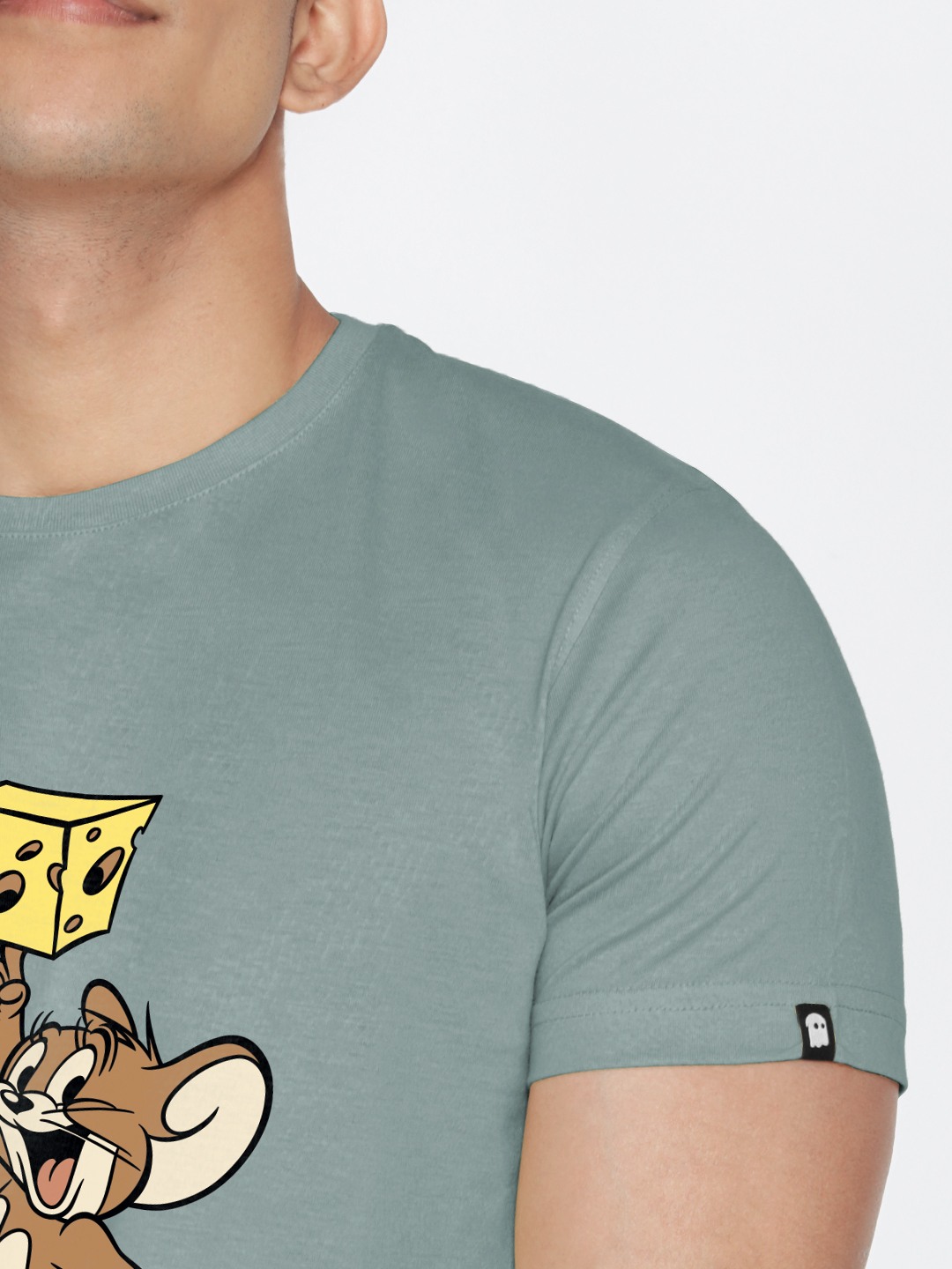 Men's Tom And Jerry: Cheese The Day Green Printed Regular T-Shirt