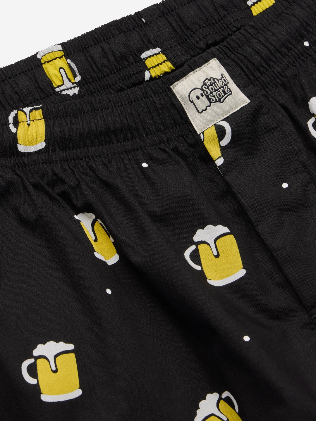 Men's Black Cotton Graphic Nightwear Joggers