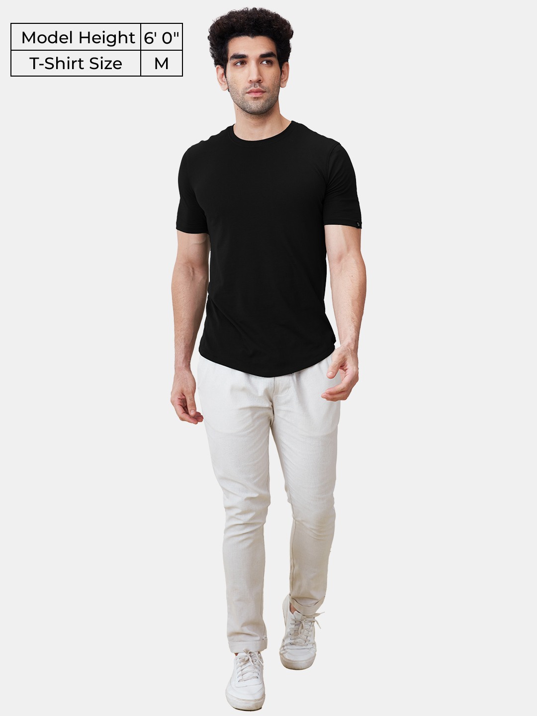 Men's Black Solid Regular T-Shirt