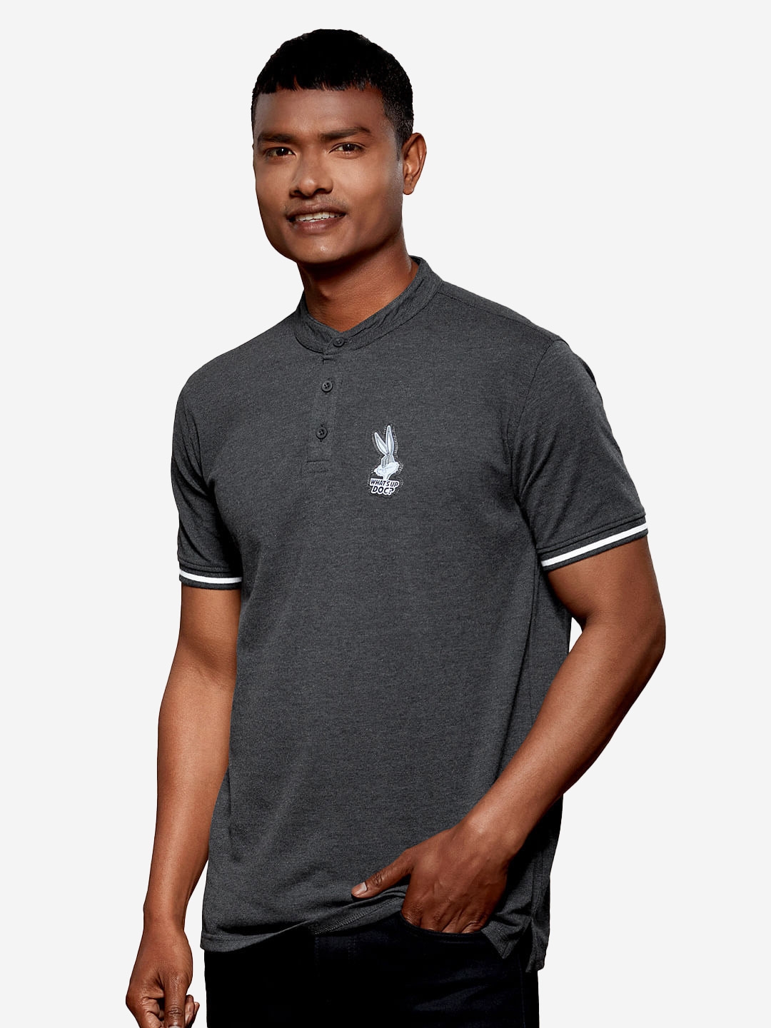 The Souled Store | Men's Looney Tunes: What's Up Doc? Mandarin Polo T-Shirt