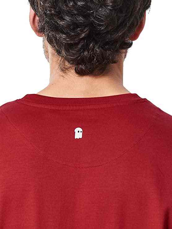 Men's TSS Originals Red Typographic Printed Oversized T-Shirt
