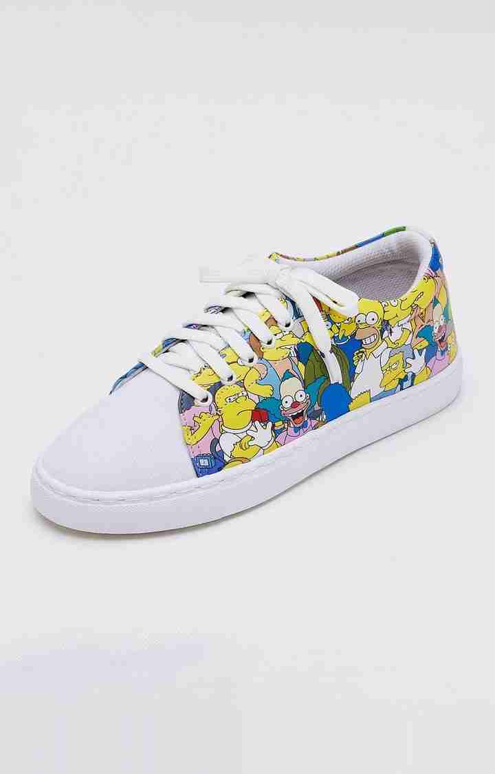 Women's The Simpsons: Springfield White Casual Lace-ups