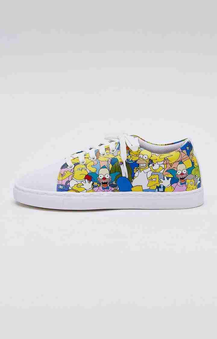Women's The Simpsons: Springfield White Casual Lace-ups
