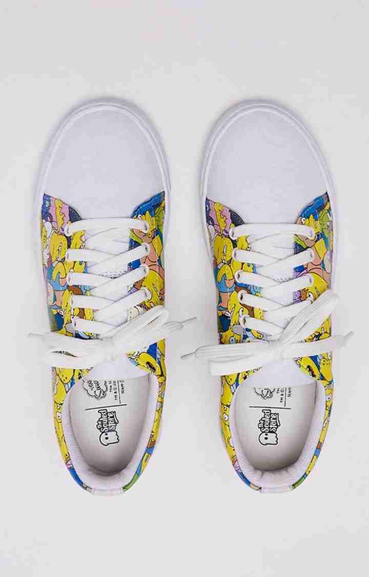 Women's The Simpsons: Springfield White Casual Lace-ups