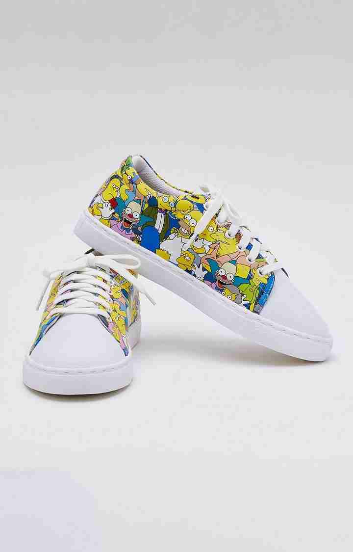 Women's The Simpsons: Springfield White Casual Lace-ups