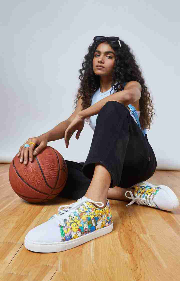 Women's The Simpsons: Springfield White Casual Lace-ups