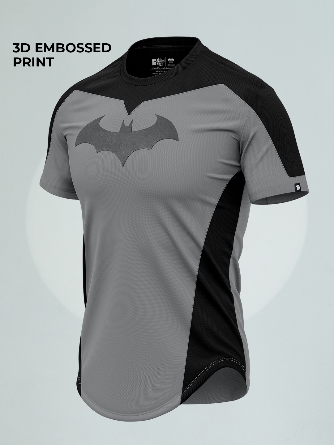 The Souled Store | Men's DC: Batman Logo Drop Cut T-Shirt