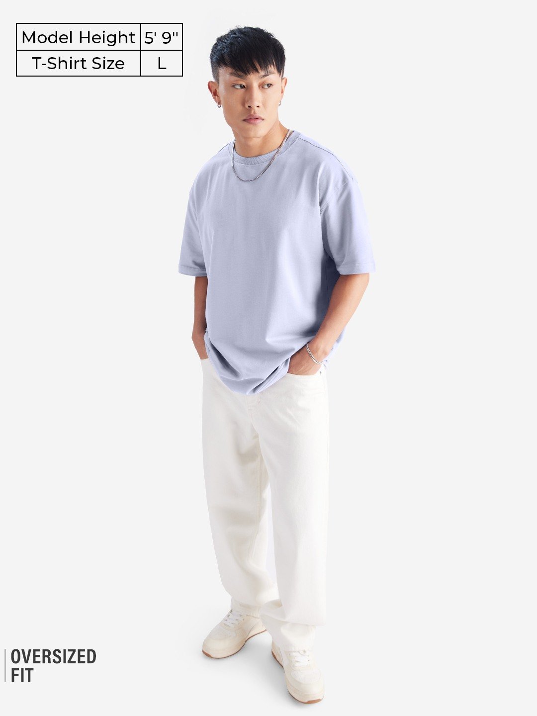 Men's Purple Solid Oversized T-Shirt