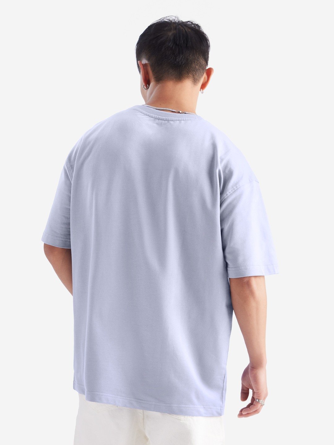 Men's Purple Solid Oversized T-Shirt