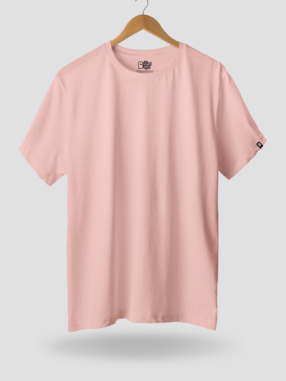 Men's Pink Solid Regular T-Shirt