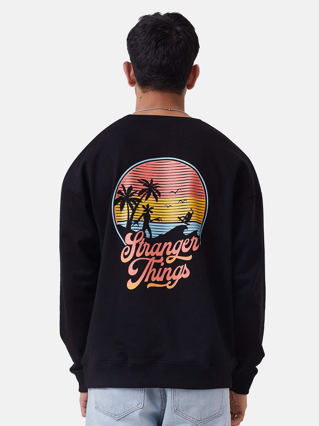 Men's Stranger Things: Bicycles of Stranger Things Men's Oversized Sweatshirts