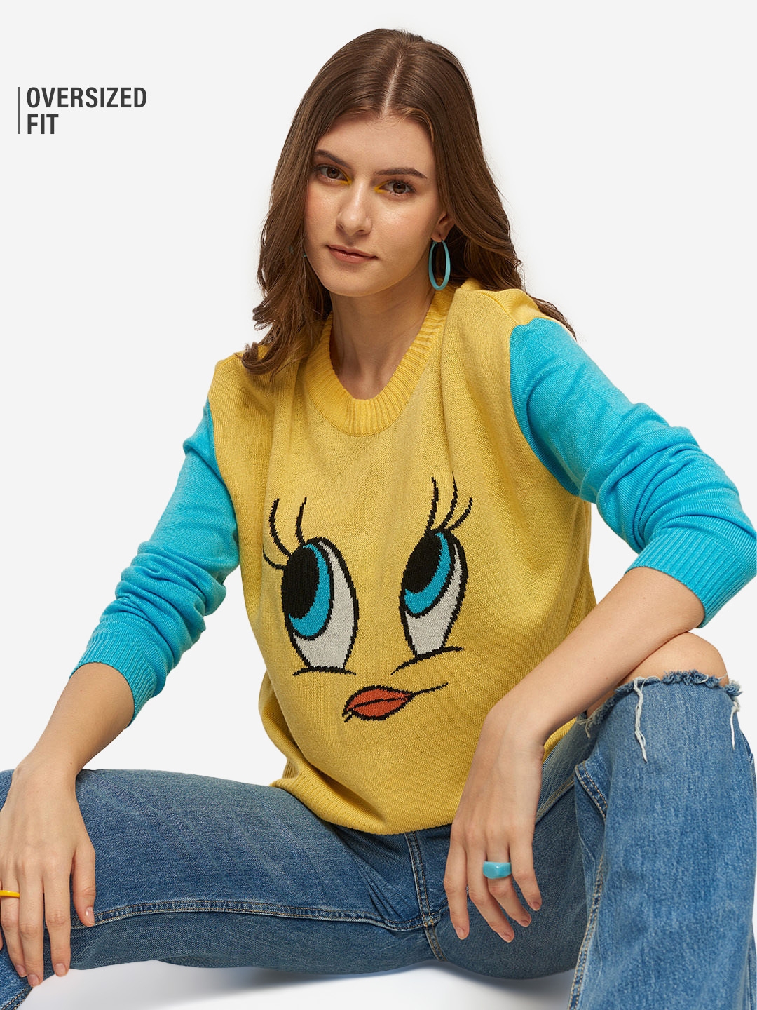 Women's Looney Tunes: Cute Tweety Women's Cropped Sweaters