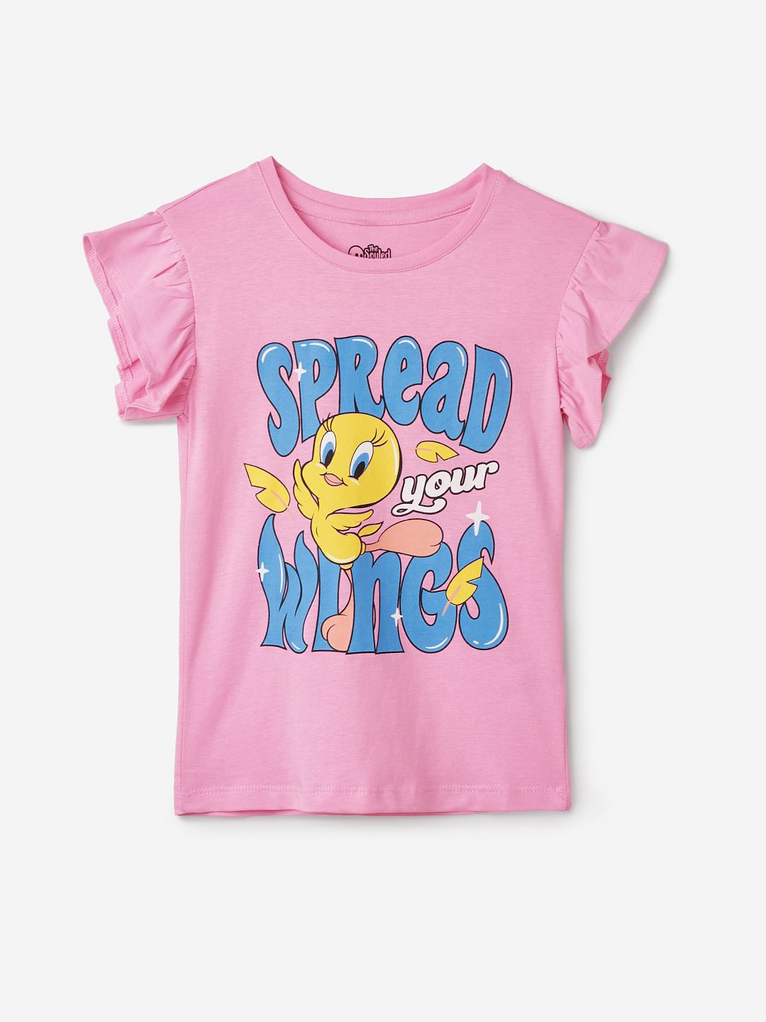 The Souled Store | Girls Looney Tunes: Spread Your Wings Girls Cotton Flutter Sleeve Tops